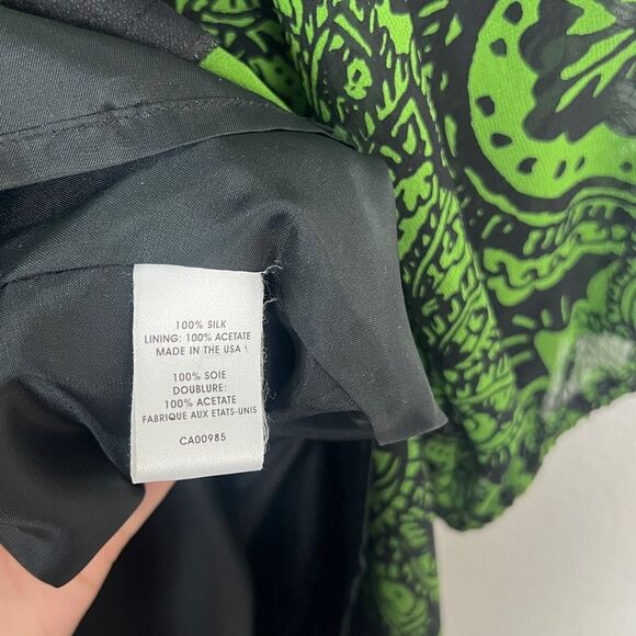 Nanette Lepore Silk Elegant Green Patterned Dress - Picture 5 of 5